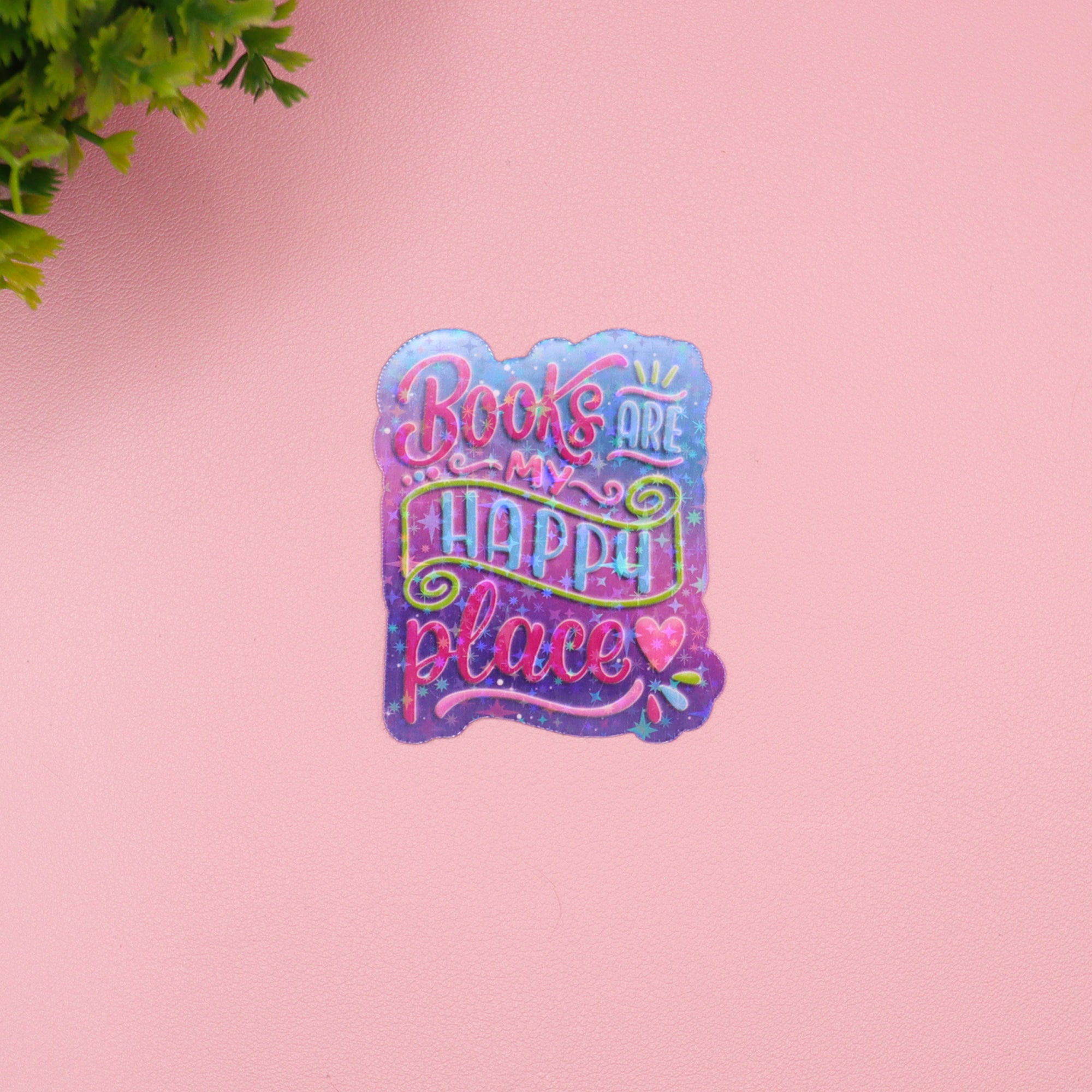 Books Are My Happy Place Sparkly Sticker