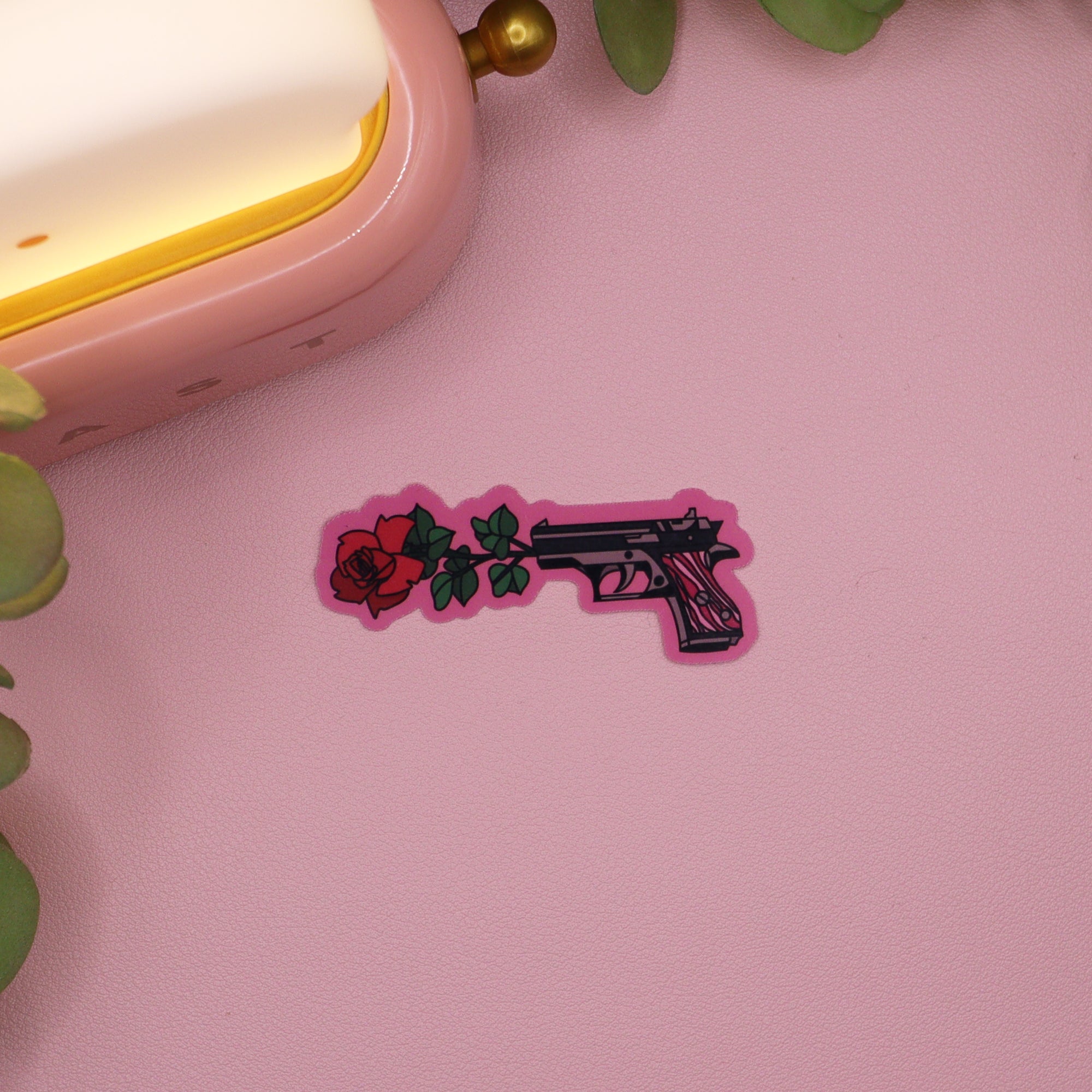 Dark Romance Rose Gun Sticker
