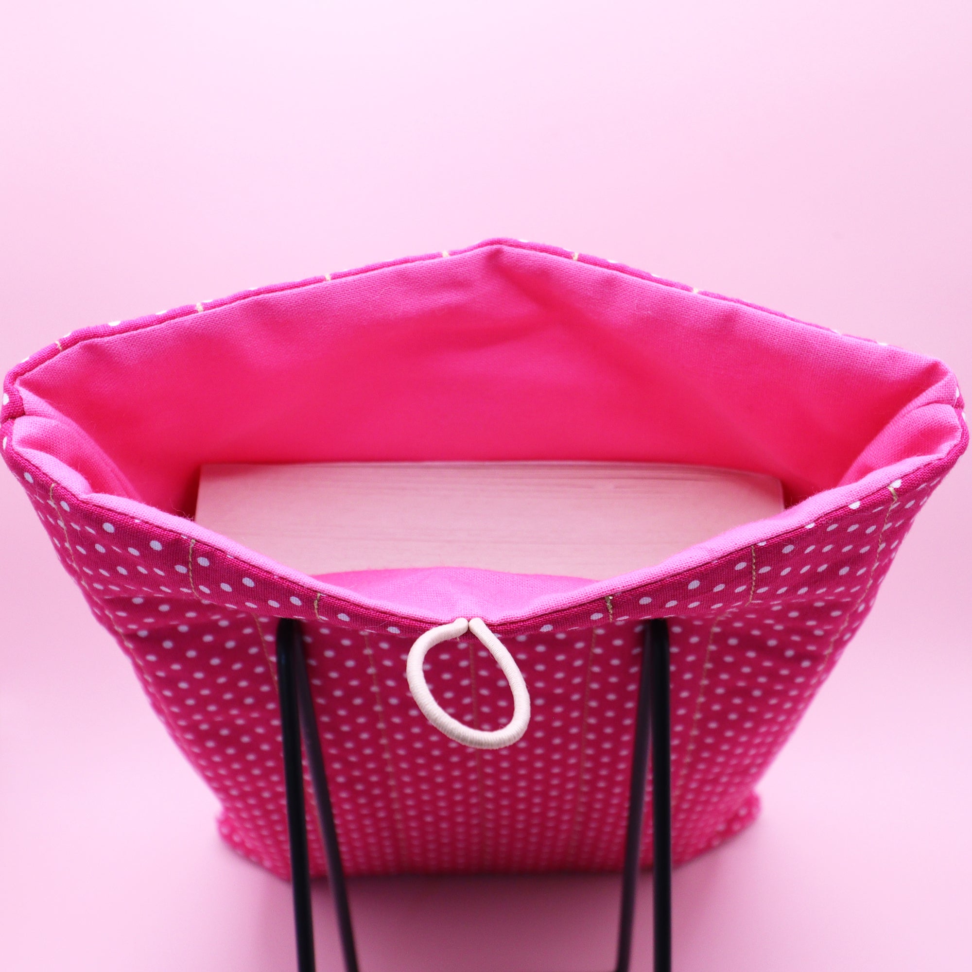 Polka Dot Pink Quilted Book Sleeve