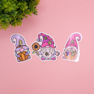 Sparkly Autumnal Gnomes Stickers
