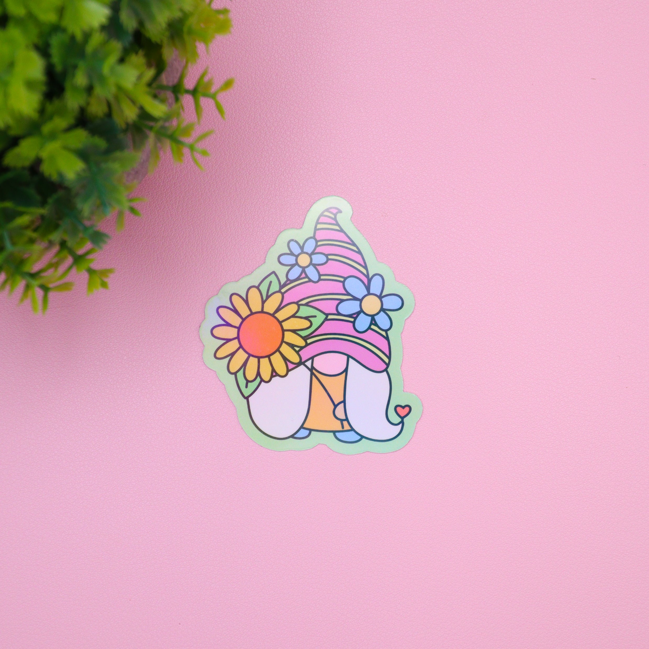 Spring Gnome Holographic Stickers