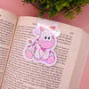 Cute Strawberry Cow Sparkly Magnetic Bookmark