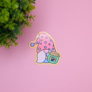 Spring Gnome Holographic Stickers