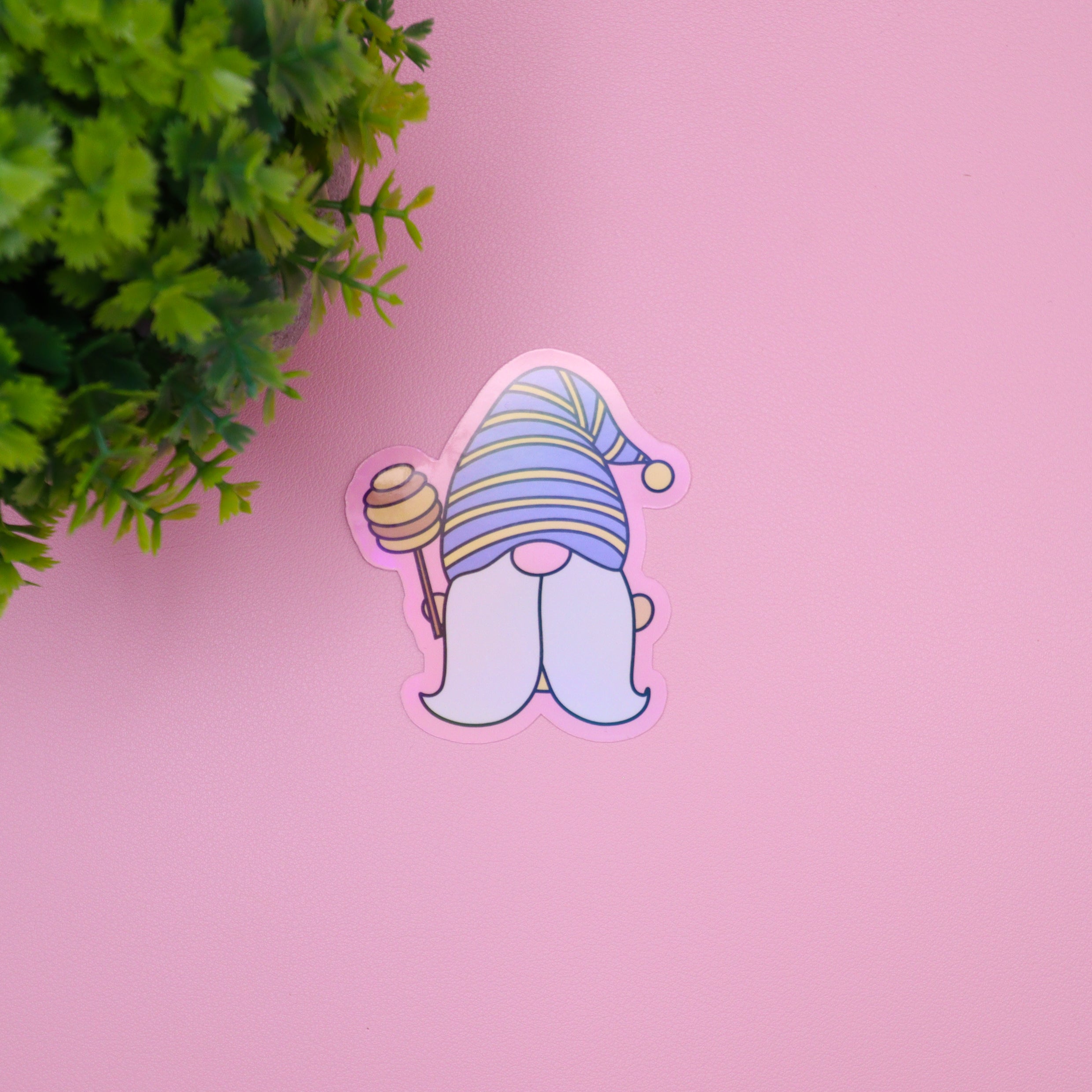 Spring Gnome Holographic Stickers