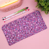 Purple Retro Floral Zip Pencil Case