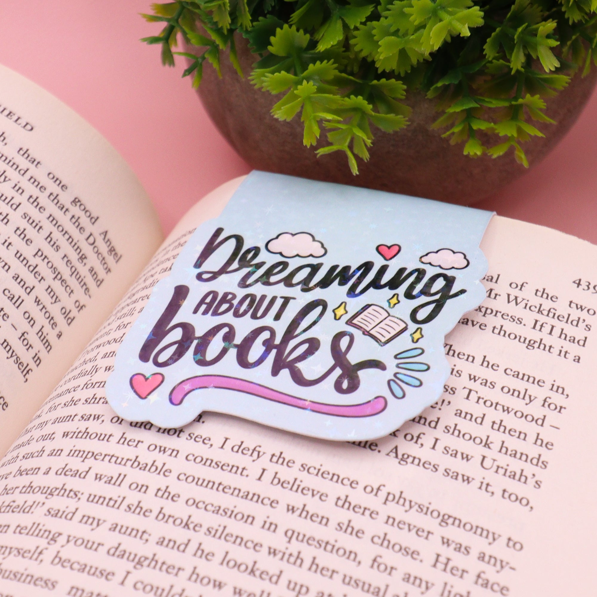 Dreaming About Books Sparkly Magnetic Bookmark