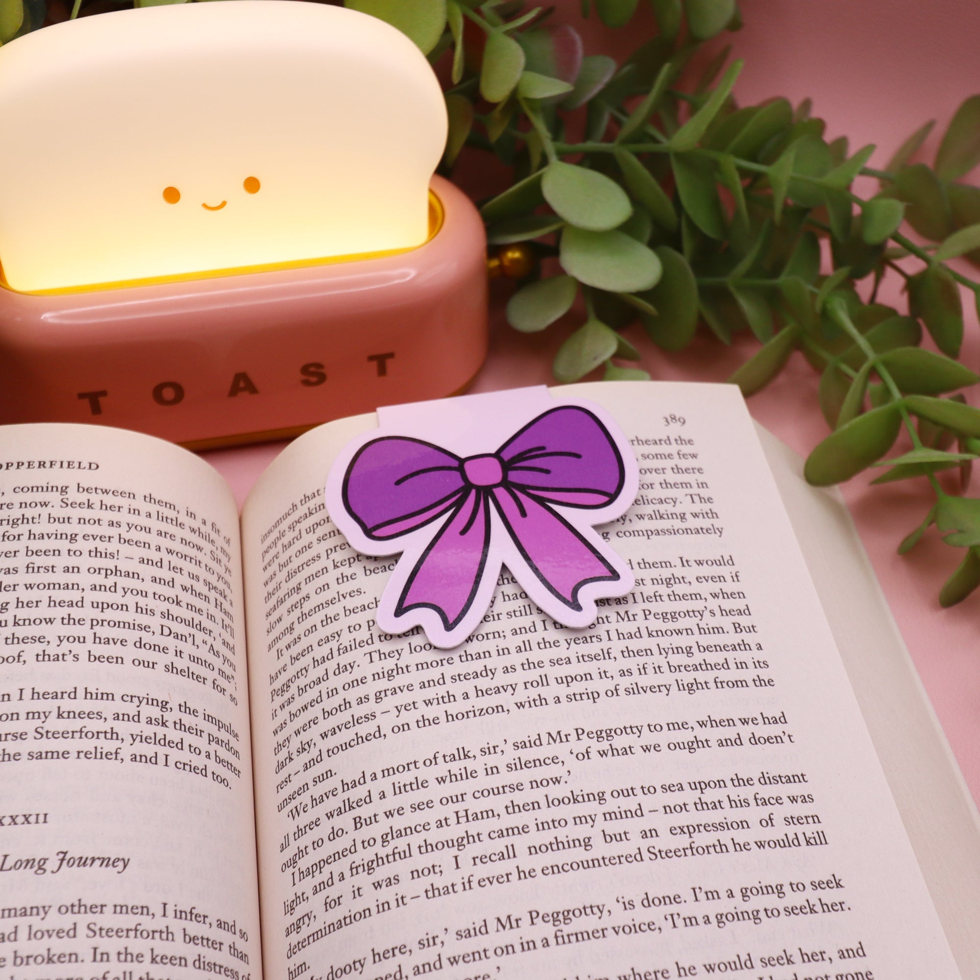 Cute Purple Bow Magnetic Bookmark