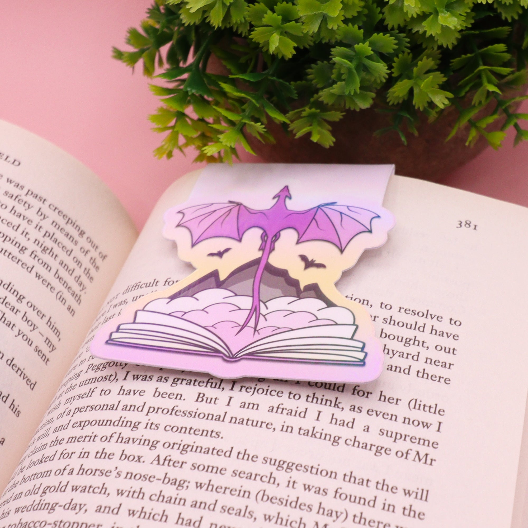 Fantasy Dragon Book Holographic Magnetic Bookmark