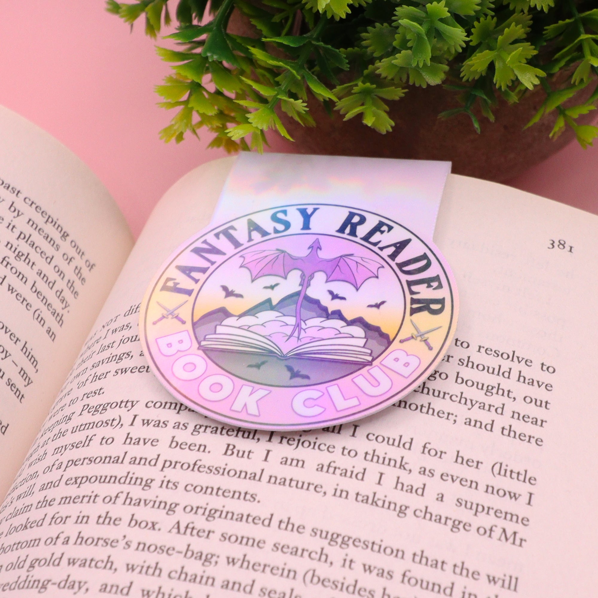 Fantasy Reader Book Club Holographic Magnetic Bookmark