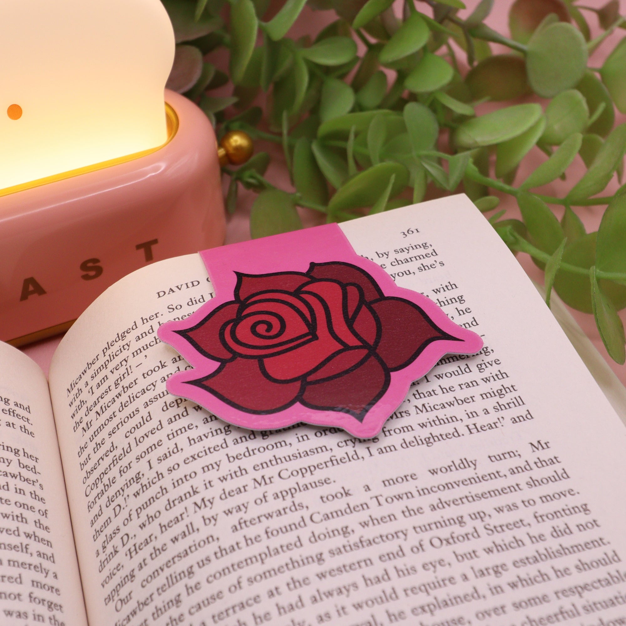 Dark Romance Red Rose Magnetic Bookmark
