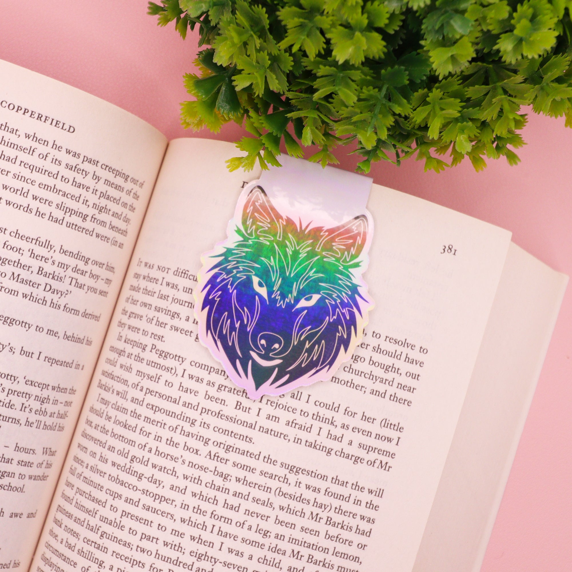 Fantasy Wolf Holographic Magnetic Bookmark