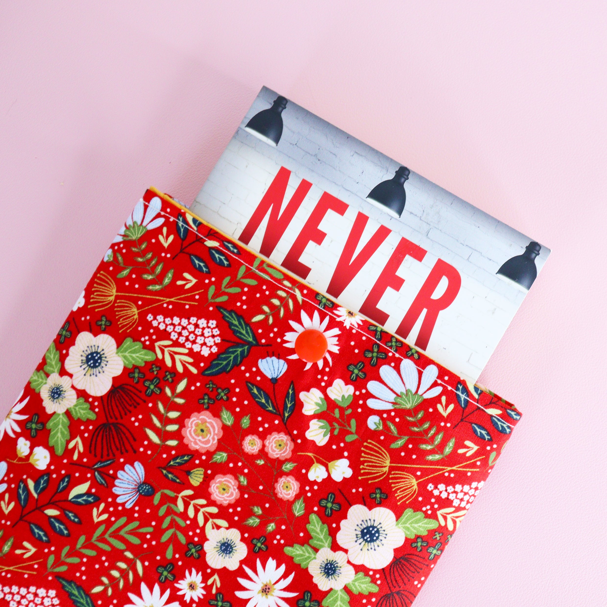 Red Floral Book Sleeve
