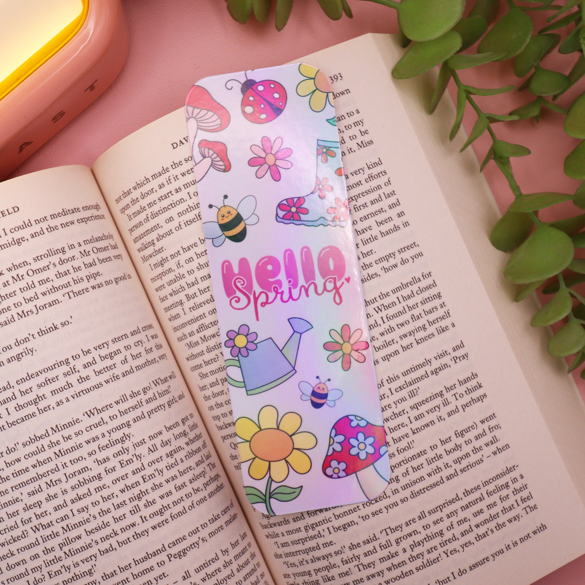 Hello Spring Holographic Bookmarks