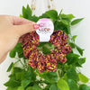 Purple & Gold Floral Scrunchie