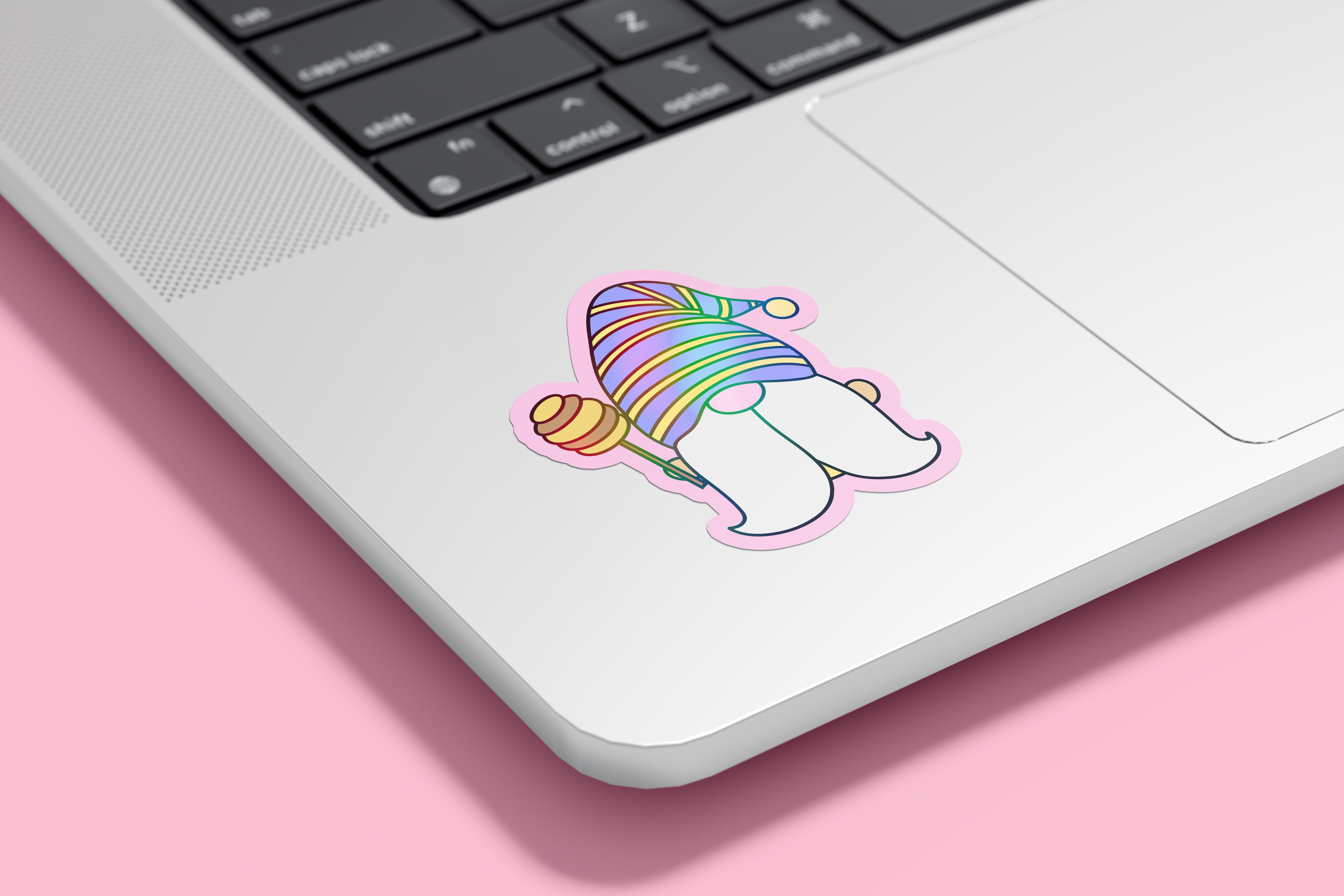 Spring Gnome Holographic Stickers