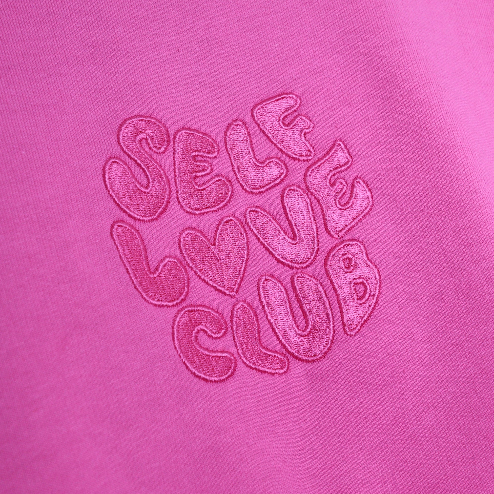 Self Love Club Candyfloss Pink Embroidered Hoodie