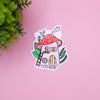 Cotteagecore Mushroom House Sticker