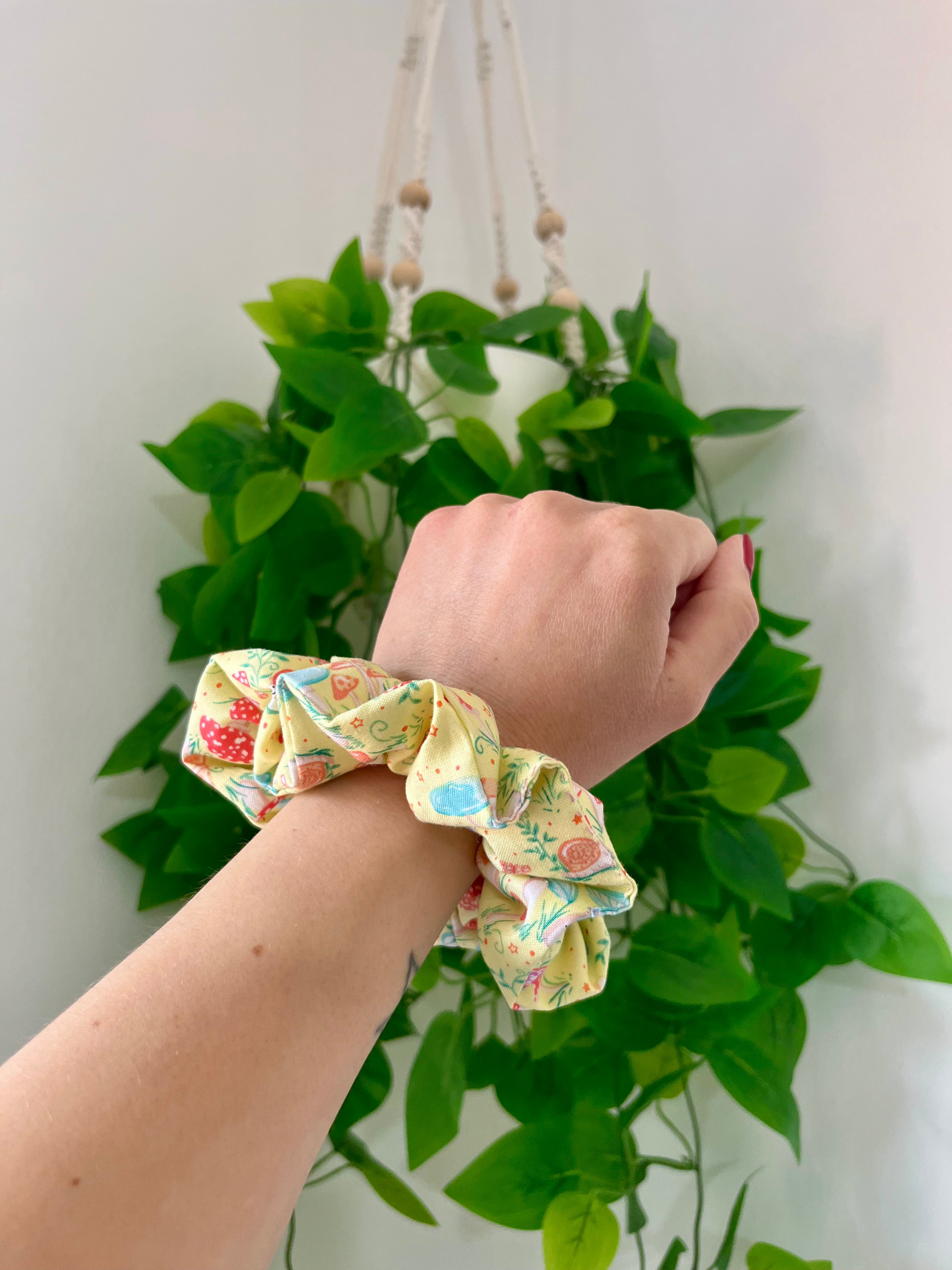 Hello Spring Yellow Scrunchie