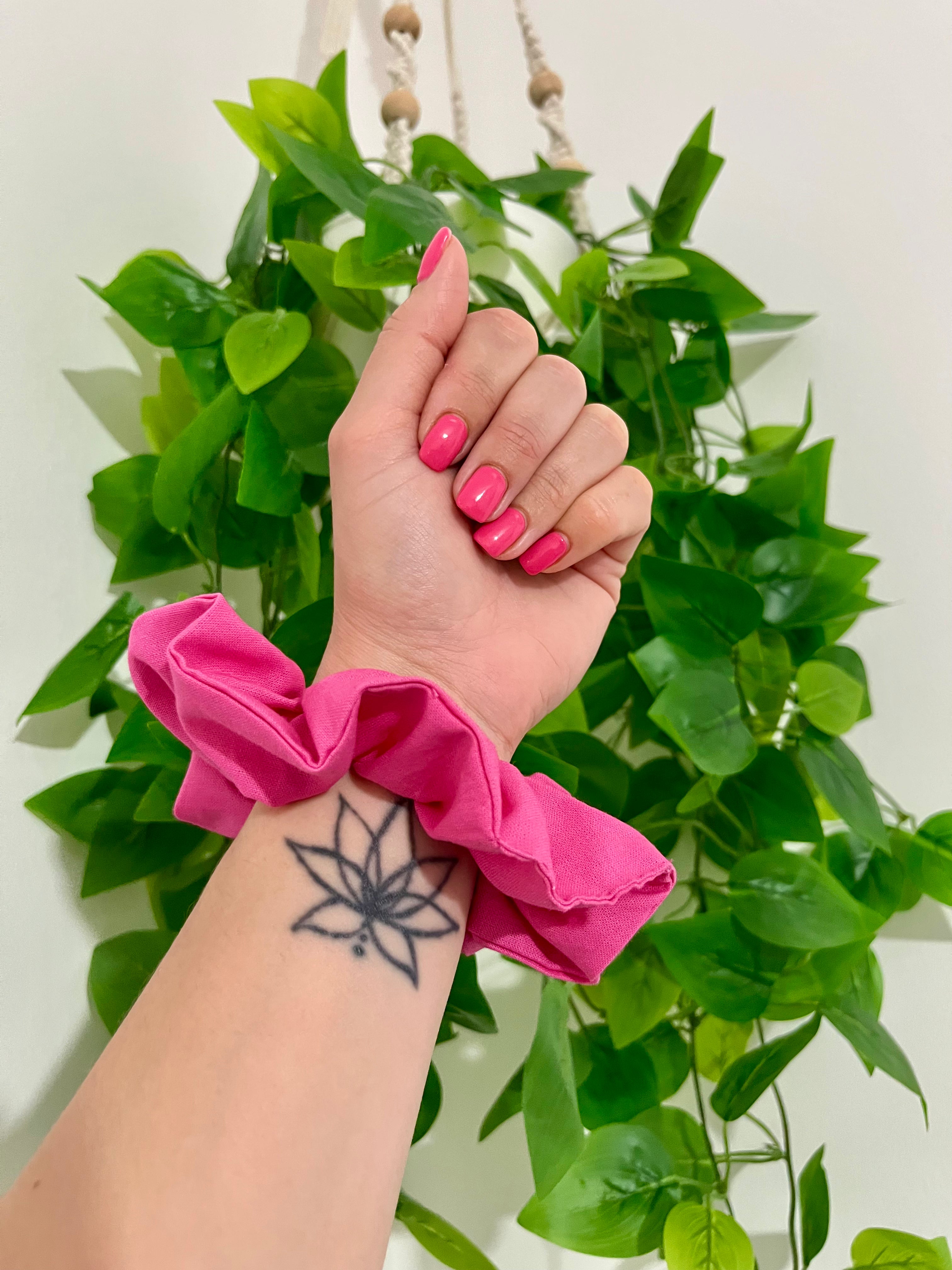 Hello Spring Pink Scrunchie