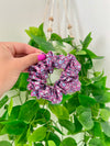 Purple Retro Floral Scrunchie