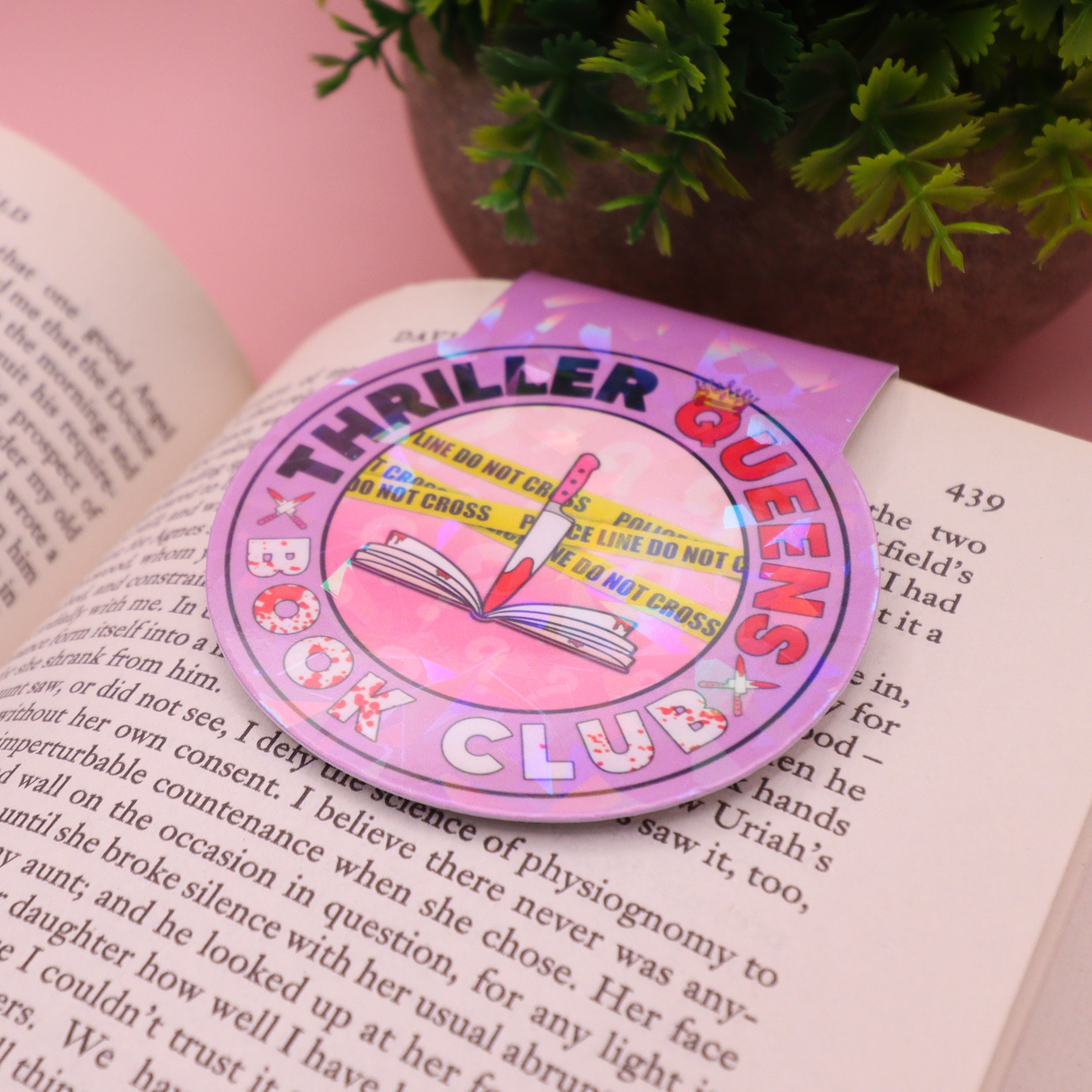 Thriller Queens Book Club Sparkly Magnetic Bookmark