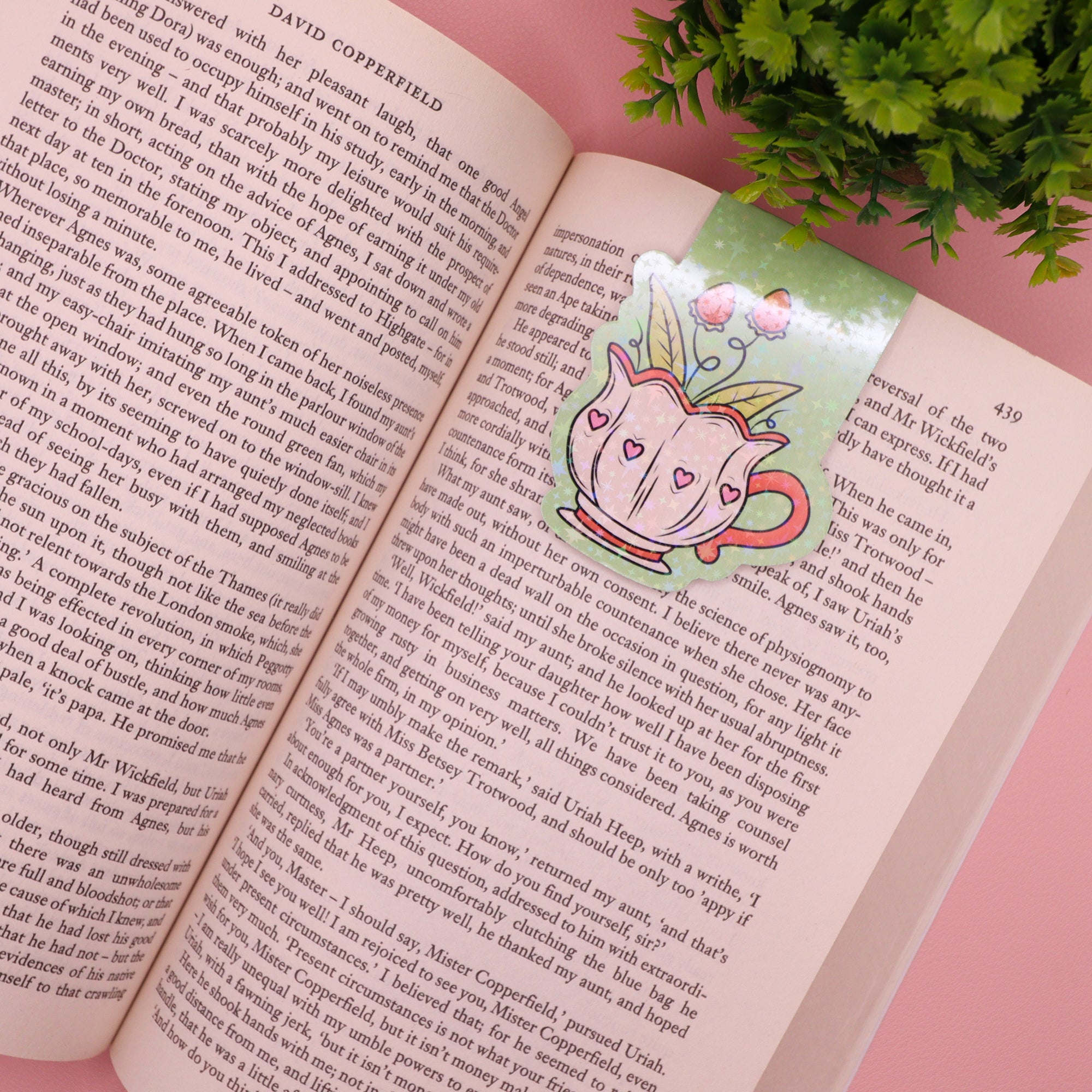 Sparkly Plant Pot Magnetic Bookmark