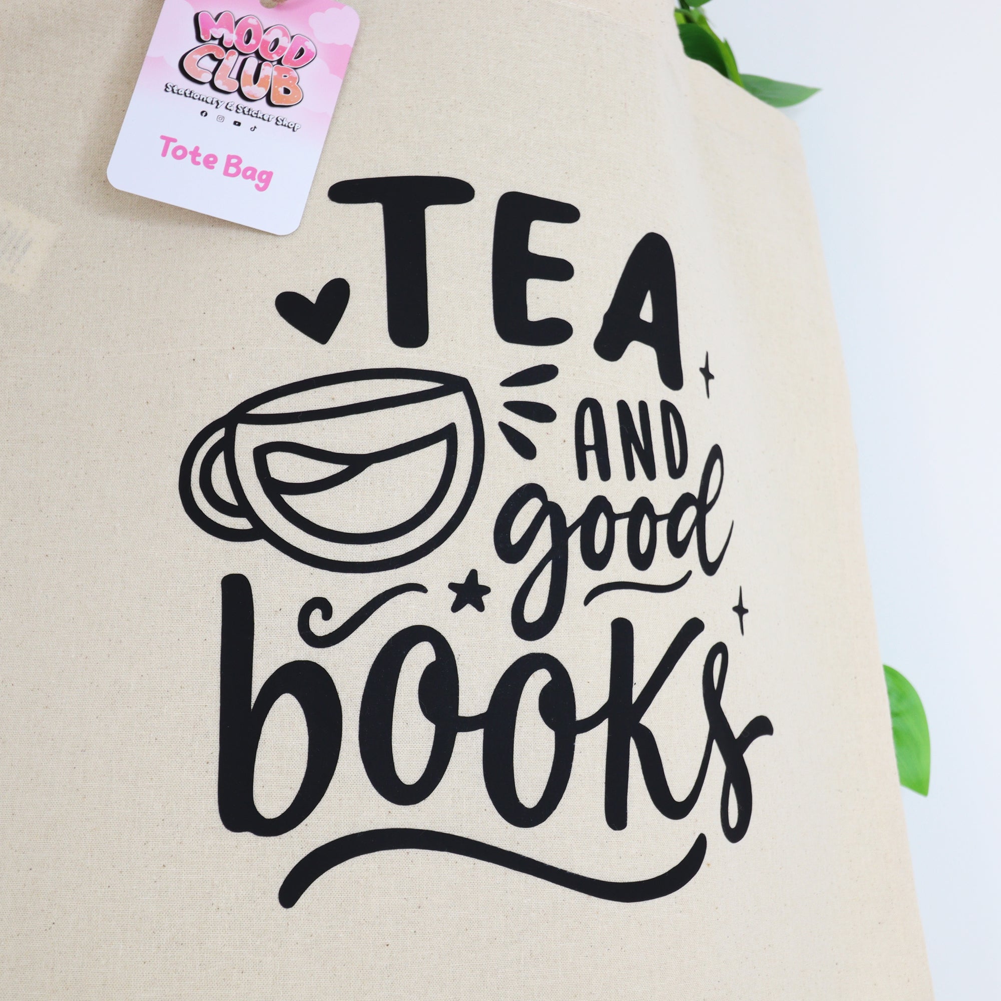 Tea & Good Books 100% Cotton Tote Bag