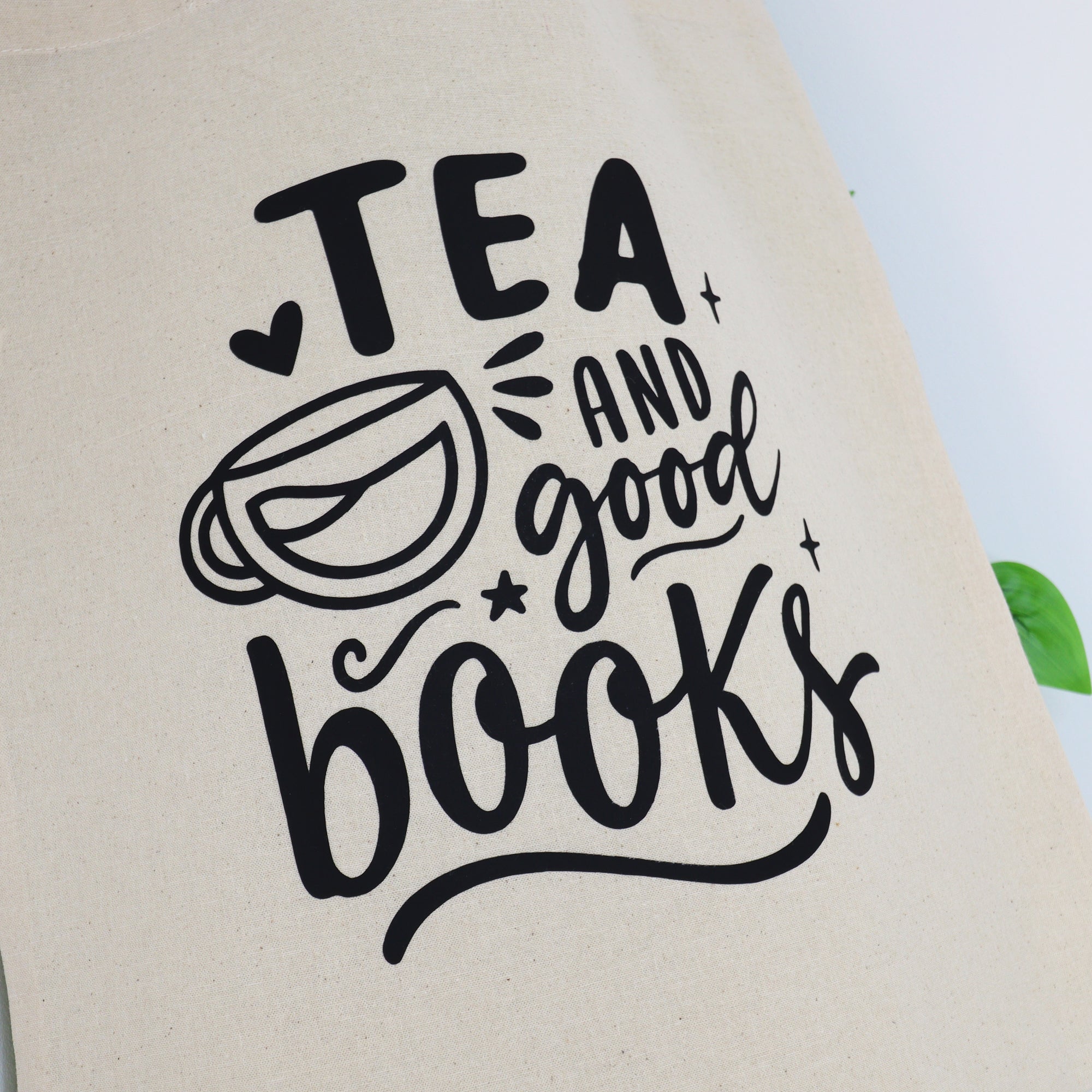 Tea & Good Books 100% Cotton Tote Bag
