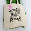 Books Are My Happy Place 100% Cotton Tote Bag