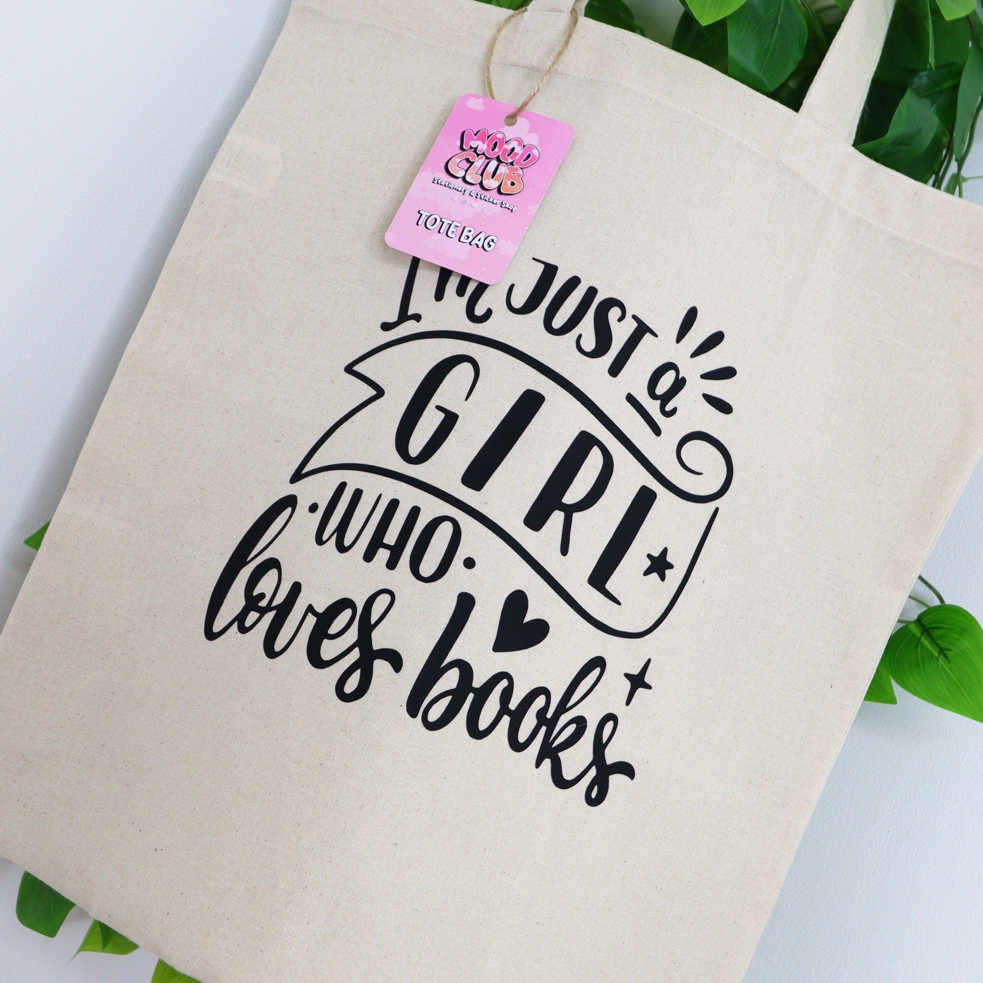 I'm Just a Girl Who Loves Books 100% Cotton Tote Bag