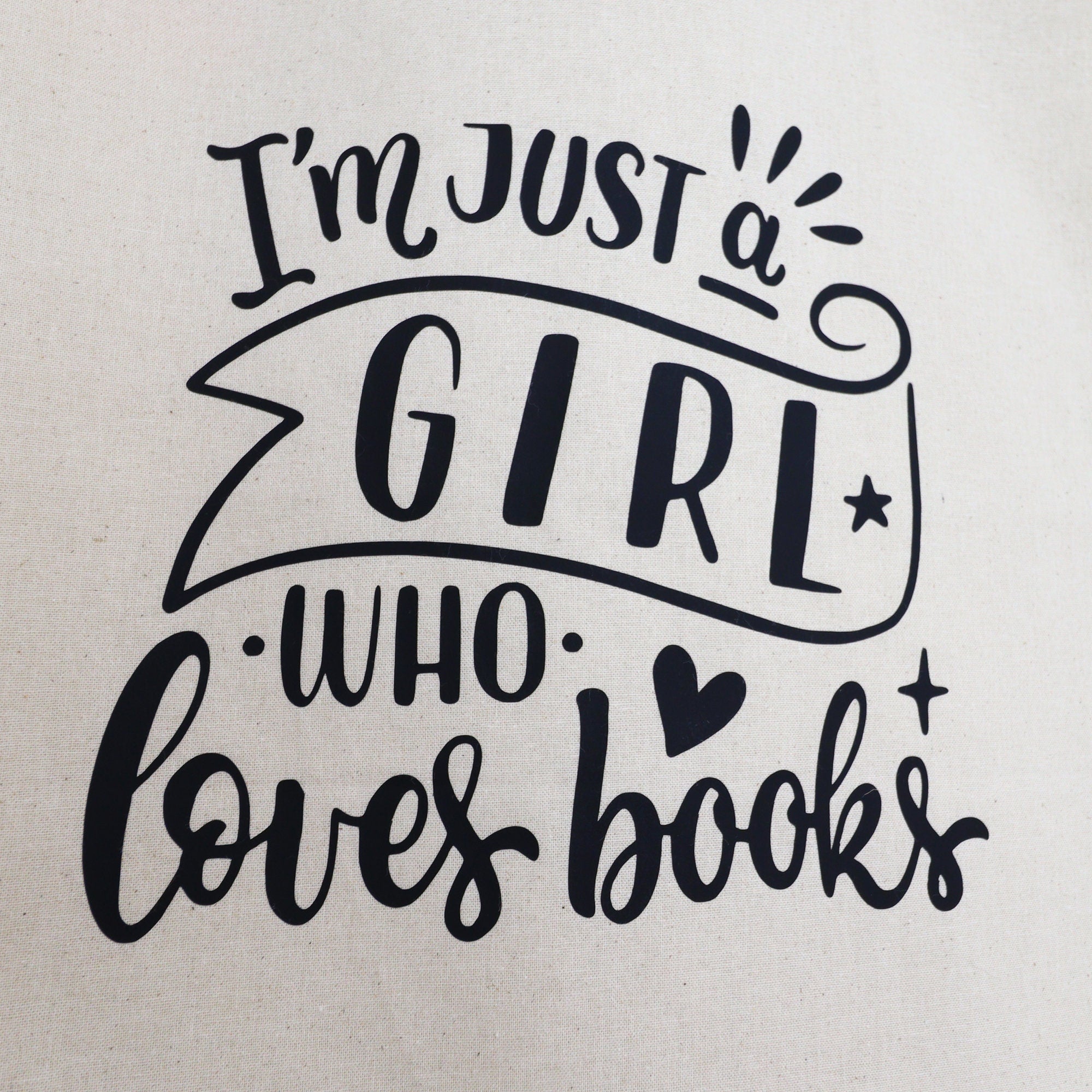 I'm Just a Girl Who Loves Books 100% Cotton Tote Bag
