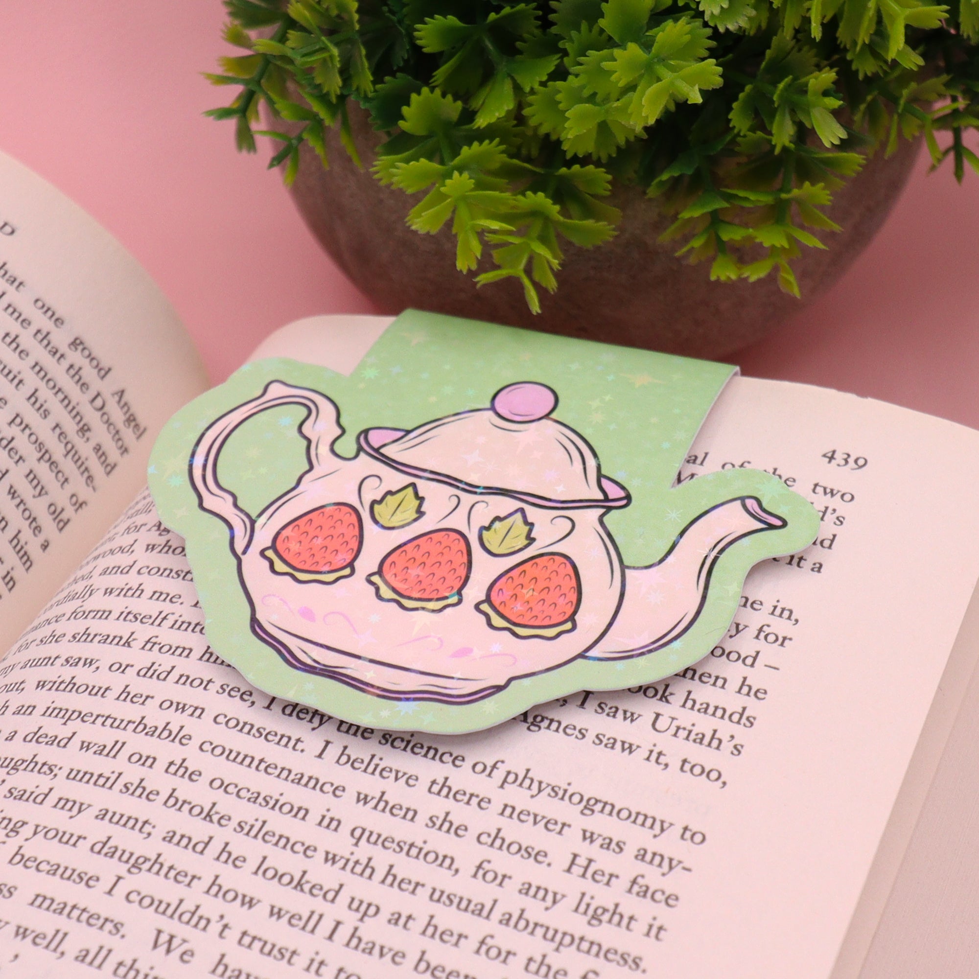 Sparkly Teapot Magnetic Bookmark