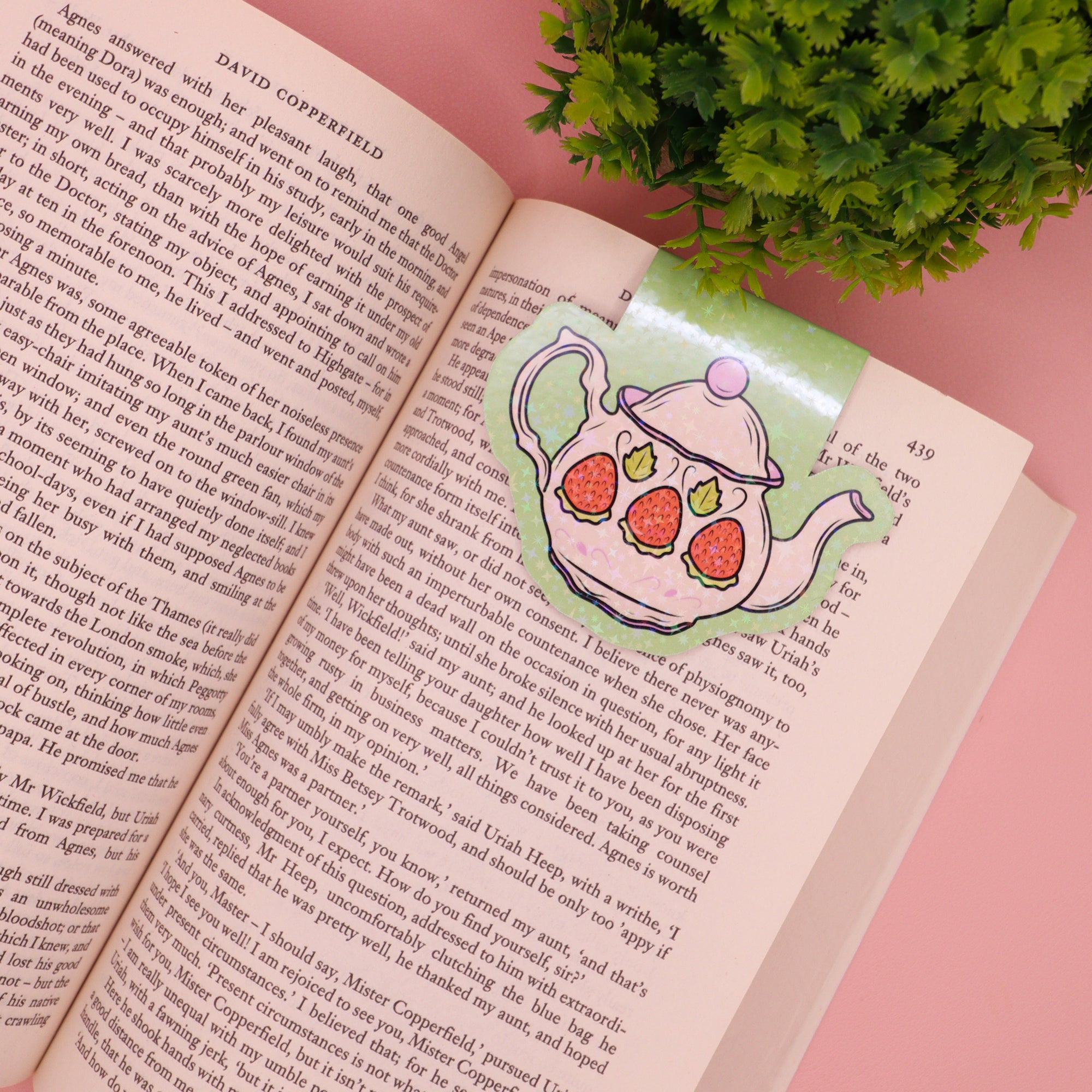 Sparkly Teapot Magnetic Bookmark