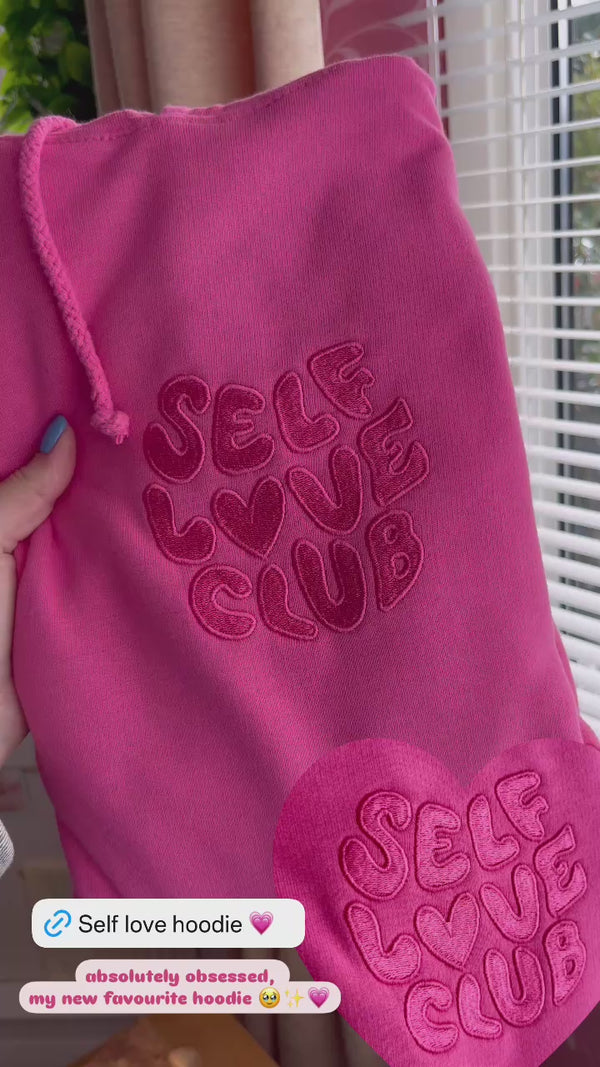 Self Love Club Candyfloss Pink Embroidered Hoodie