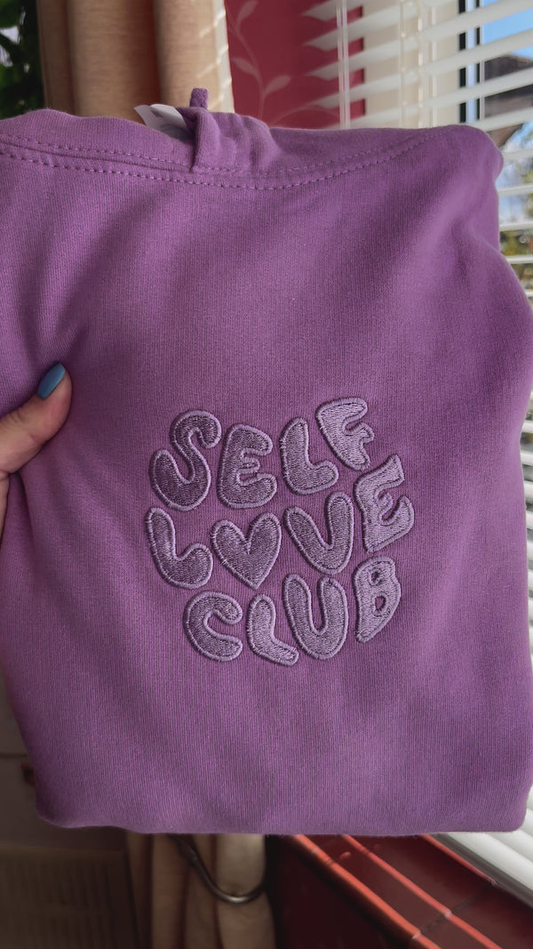 Self Love Club Lavender Embroidered Hoodie